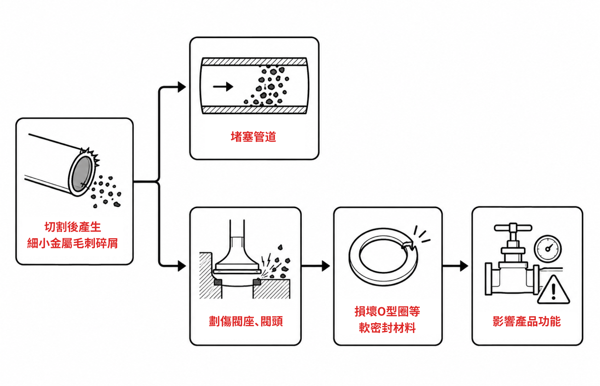 毛刺碎屑造成的損害