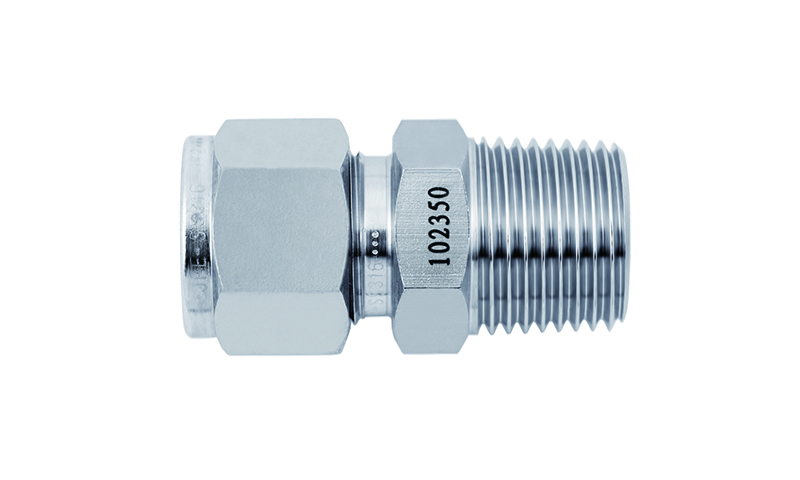 SS316L JPE ferrule external thread straight connector 1/16" ferrule 1/4" NPT