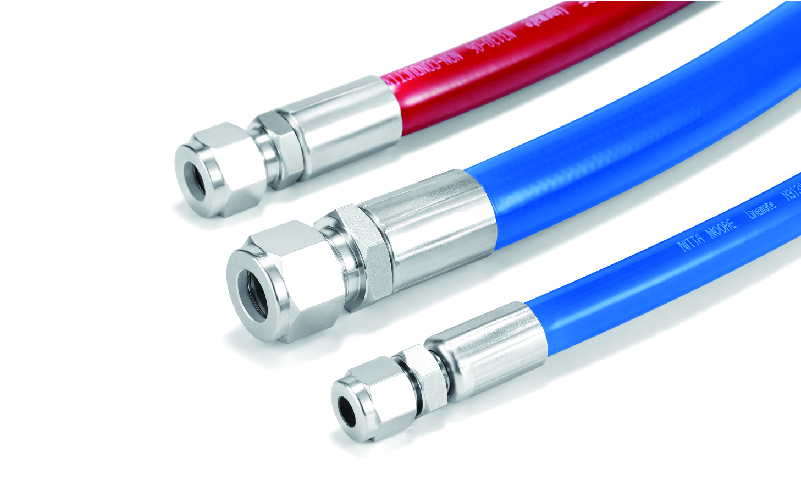JPE high pressure nylon braided hose 1/2" red